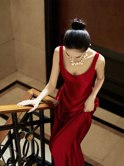 Vestido de Novia Tridimensional Rojo Vino para Brindis - Image 10