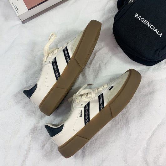 Tenis de Cuero Retro Blanco para Parejas - Estilo Vintage Moderno - Image 11