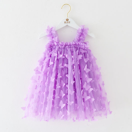 Falda Infantil con Mariposas Bordadas y Tirantes - Image 10