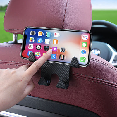 Soporte Multifunción de Fibra de Carbono para Smartphone - Gancho Organizador de Asiento Trasero - Image 12