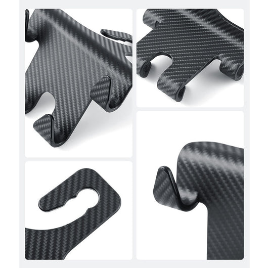Soporte Multifunción de Fibra de Carbono para Smartphone - Gancho Organizador de Asiento Trasero - Image 14