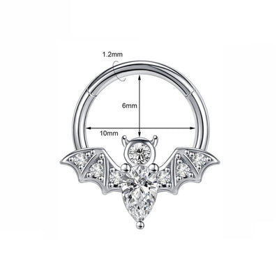 Piercing de Nariz con Murciélago y Circón para Halloween - Image 6
