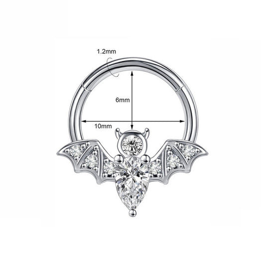 Piercing de Nariz con Murciélago y Circón para Halloween - Image 6