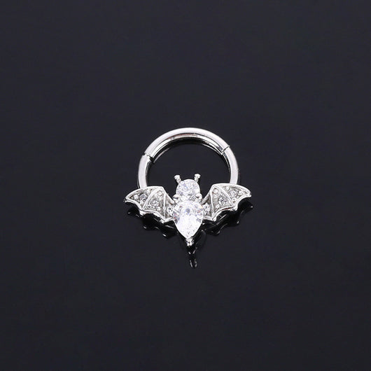 Piercing de Nariz con Murciélago y Circón para Halloween - Image 10