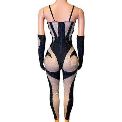 Jumpsuit Ajustado Elegante con Contraste Blanco y Negro para Eventos - Image 21