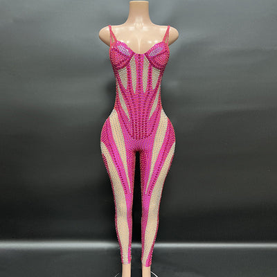 Jumpsuit Ajustado Elegante con Contraste Blanco y Negro para Eventos - Image 22