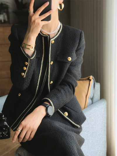 Traje Falda Tweed Clásico de Corte Elegante - Image 9