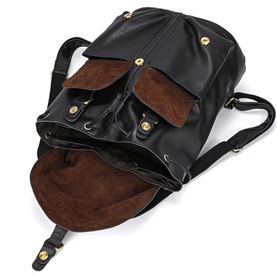 Mochila de Viaje en Cuero Premium con Compartimento Abatible - Image 12