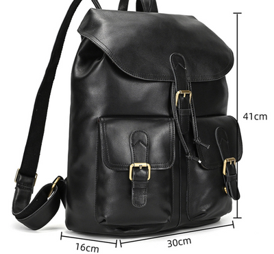Mochila de Viaje en Cuero Premium con Compartimento Abatible - Image 16