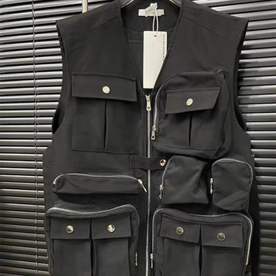 Chaleco Utilitario American Street con Múltiples Bolsillos y Estilo Mecánico - Image 9