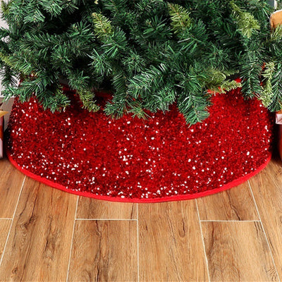 Falda para Árbol de Navidad con Lentejuelas Rojas - Decoración Navideña - Image 10