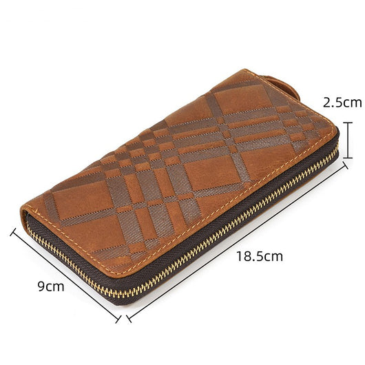 Billetera Larga Retro de Cuero Crazy Horse para Hombre - Image 8