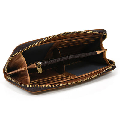 Billetera Larga Retro de Cuero Crazy Horse para Hombre - Image 16