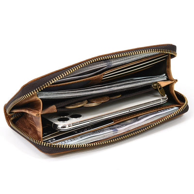 Billetera Larga Retro de Cuero Crazy Horse para Hombre - Image 17