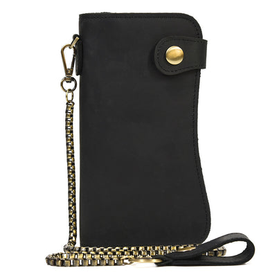 Cartera Larga de Cuero Crazy Horse con Cadena de Seguridad Antirrobo - Image 19