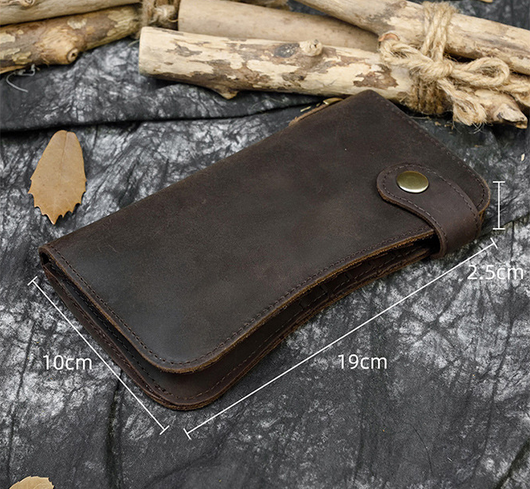 Cartera Larga de Cuero Crazy Horse con Cadena de Seguridad Antirrobo - Image 25