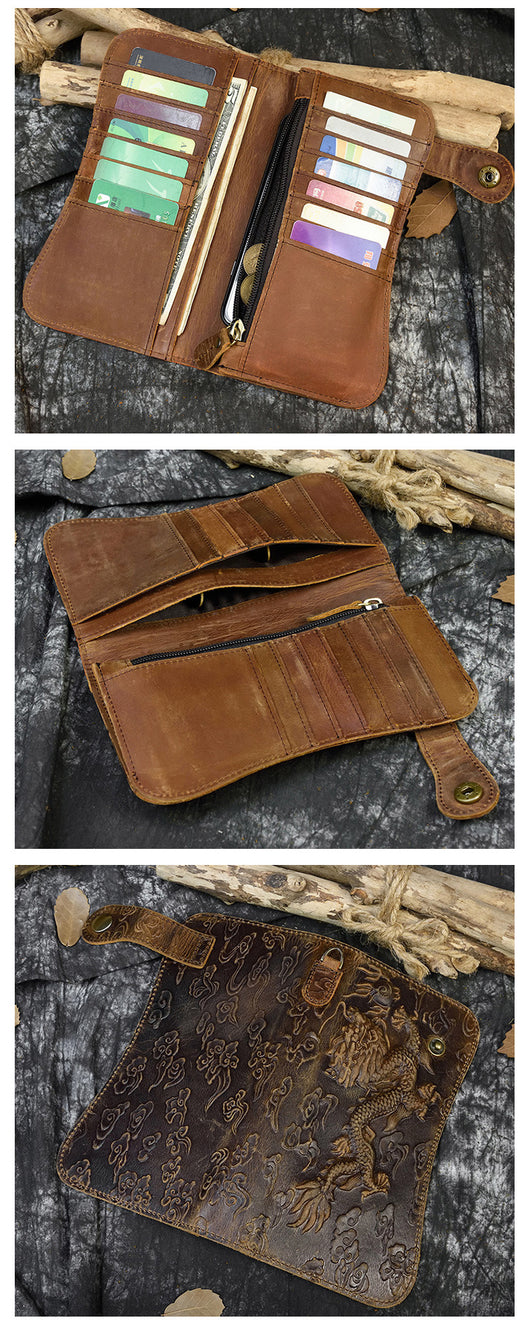 Cartera Larga de Cuero Crazy Horse con Cadena de Seguridad Antirrobo - Image 27