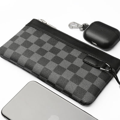 Billetera Clutch de Cuero Premium con Patrón Escocés - Image 6