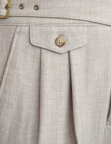 Pantalón Talle Alto Recto con Doble Pliegue Retro - Image 9