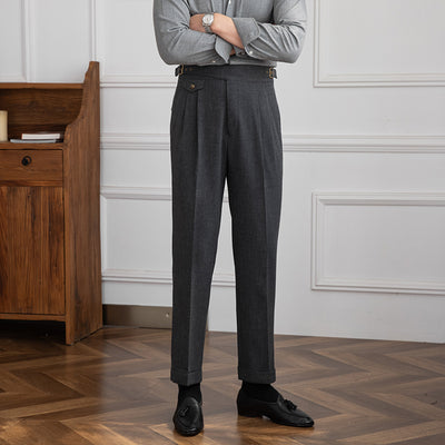 Pantalón Talle Alto Recto con Doble Pliegue Retro - Image 14