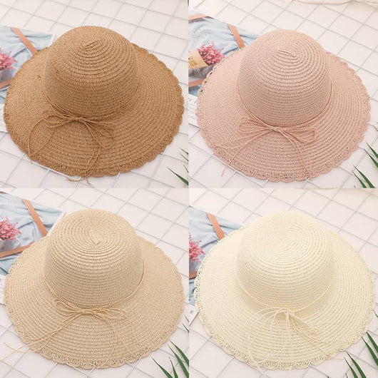 Sombrero de Paja Plegable con Encaje y Mariposas para Verano - Image 8