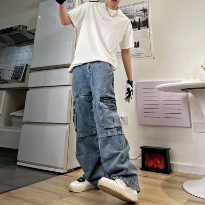 Jeans Hip Hop Desgastados con Flecos para Hombre - Image 13