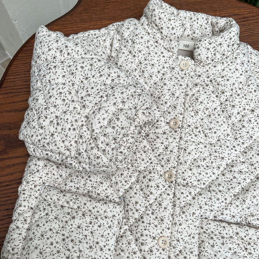 Abrigo Infantil Acolchado Floral con Forro Polar Grueso - Image 13