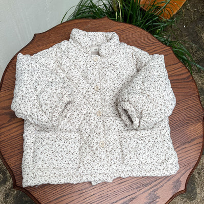 Abrigo Infantil Acolchado Floral con Forro Polar Grueso - Image 16
