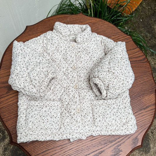 Abrigo Infantil Acolchado Floral con Forro Polar Grueso - Image 16