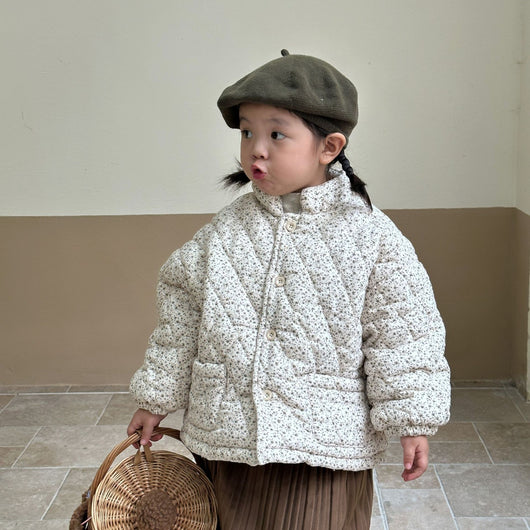 Abrigo Infantil Acolchado Floral con Forro Polar Grueso - Image 23