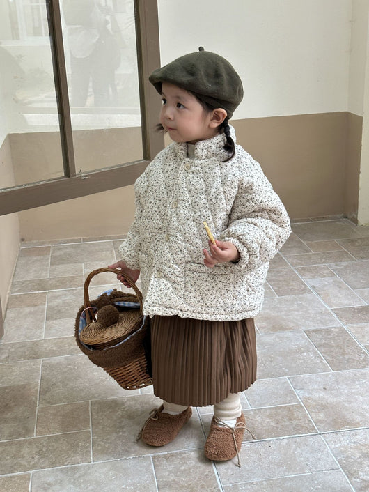 Abrigo Infantil Acolchado Floral con Forro Polar Grueso - Image 29