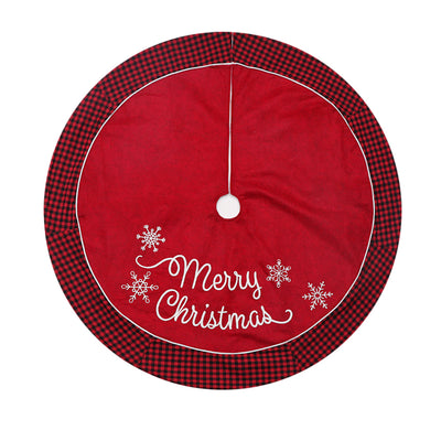 Falda para Árbol de Navidad con Borde Tartán Rojo y Negro - Image 6
