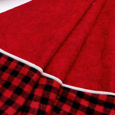 Falda para Árbol de Navidad con Borde Tartán Rojo y Negro - Image 10