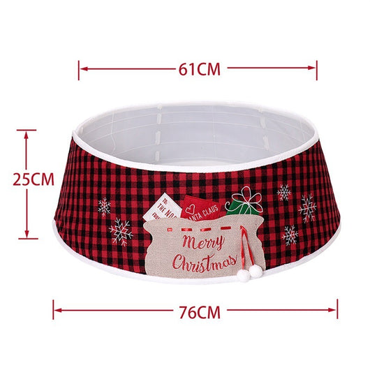 Falda para Árbol de Navidad 48 Pulgadas Cuadros Negro y Rojo - Image 6