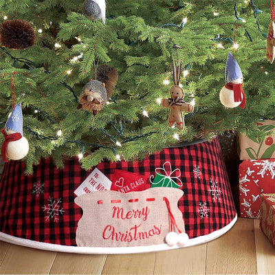 Falda para Árbol de Navidad 48 Pulgadas Cuadros Negro y Rojo - Image 9