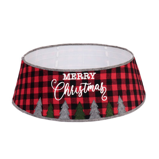 Falda para Árbol de Navidad Cuadros Rojo y Negro con Bordado 48 Pulgadas - Image 10