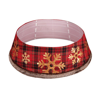 Falda de Árbol Navideño con Diseño de Copos de Nieve y Cuadros - Image 7