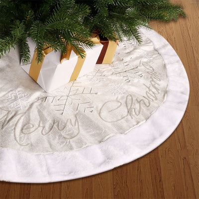 Falda para Árbol de Navidad con Copos de Nieve y Letras - Image 10