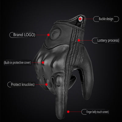 Guantes de Ciclismo en Cuero y Carbono para Hombre y Mujer - Image 9