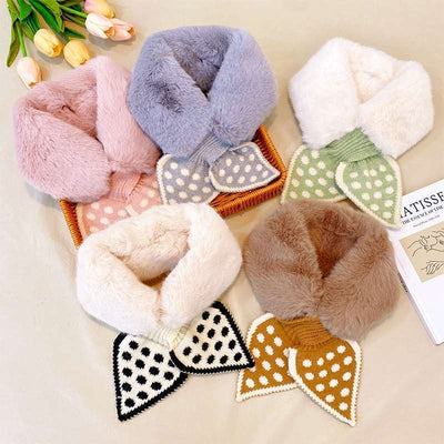 Bufanda Invierno con Moño y Lunares Estilo Coreano - Image 13