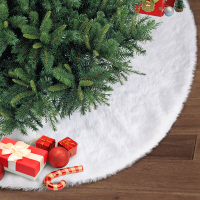 Falda para Árbol de Navidad Blanca de Peluche - Image 10