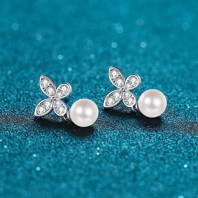 Aretes de Perla de Agua Dulce con Moissanita - Diseño Elegante y Brillante - Image 11