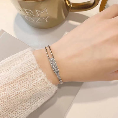 Pulsera de Plata Esterlina S925 con Diamantes Completos Estilo Coreano - Image 13