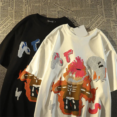 Playera de Algodón Puro con Diseño Cartoon para Hombre y Mujer - Comodidad Veraniega - Image 12