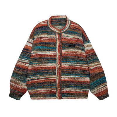 Cardigan de Rayas Degradadas en Colores Vibrantes - Image 20