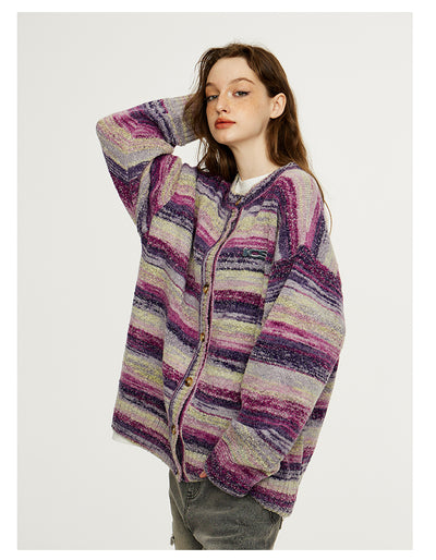 Cardigan de Rayas Degradadas en Colores Vibrantes - Image 24