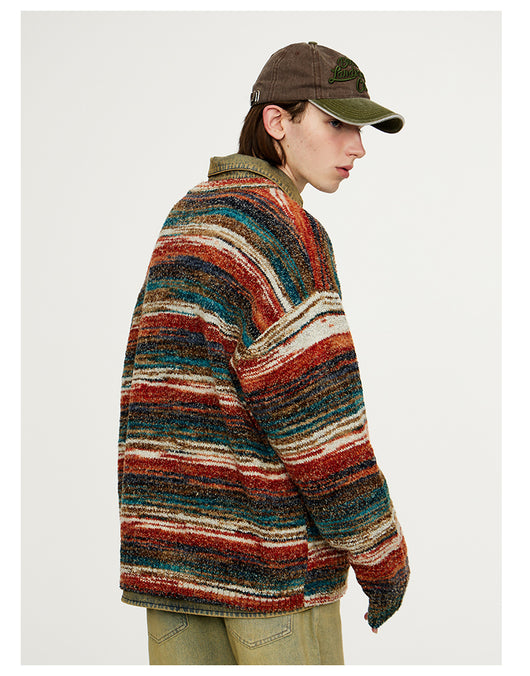Cardigan de Rayas Degradadas en Colores Vibrantes - Image 28