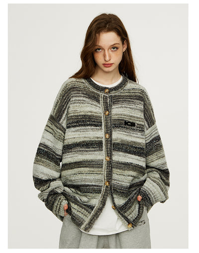 Cardigan de Rayas Degradadas en Colores Vibrantes - Image 33