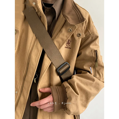 Chaqueta Polo Workwear con Bordado Retro y Bloques de Color - Image 6