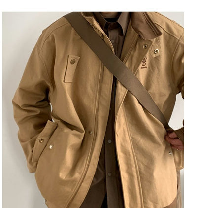 Chaqueta Polo Workwear con Bordado Retro y Bloques de Color - Image 10